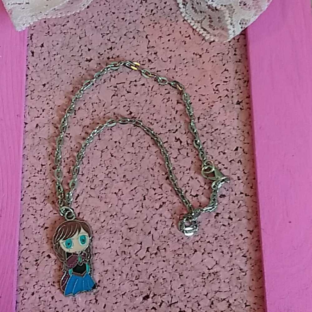 Handmade elsa charm necklace.